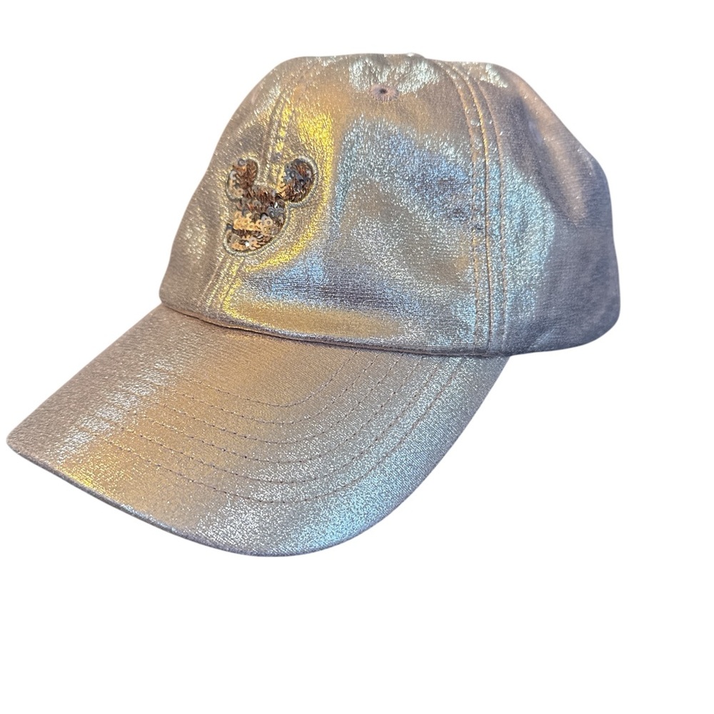 Disney Parks Rose Gold Mickey Sequin Hat Women Adjustable